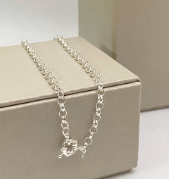 Corrente folheada a prata elo Português 50cm - comprar online