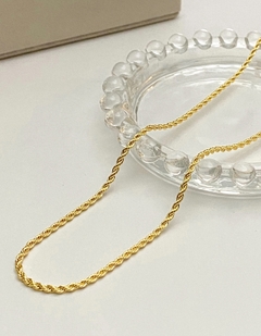 Corrente folheada a ouro Baiana fina 45cm - comprar online