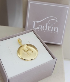 Pingente Medalha Letra - H