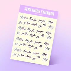 Cartela de Adesivos: Stray Kids Names - comprar online