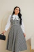 Vestido Tweed Pied de Poule Gola Bordada Fabricado em 20 dias úteis - loja online