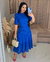 Vestido Azul Detalhes Guipir- Fabricado em 20 dias úteis