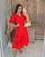 Vestido Laise Vermelho Laranjado- Fabricado em 20 dias úteis