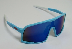 ANTEOJOS LENTES DEPORTIVOS CICLISMO RUNNING (CELESTE/BLANCO/ESPEJADO)