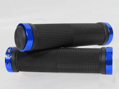 PUÑOS MTB NEGRO CON ANILLO AZUL