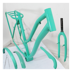 CUADRO BICICLETA FULL DAMA R26 COMPLETO (VERDE AGUA)