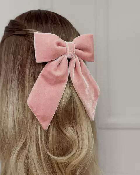 Laço de Veludo Clara Rosa chá