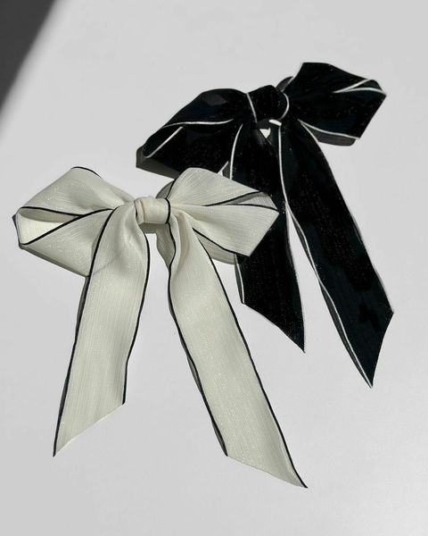 Laço Luna Tule Fluido | preto | off white