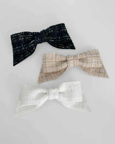 Laço Celina tweed preto | bege | branco