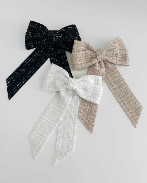 Laço Gabriela tweed preto | bege | branco