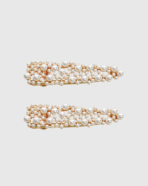 Kit Par hair clips Pérolas - E053