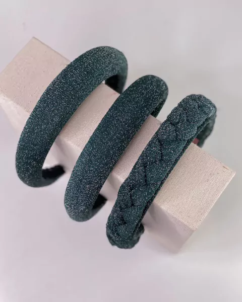 Tiara Priscila Verde - Acolchoadas e trançada