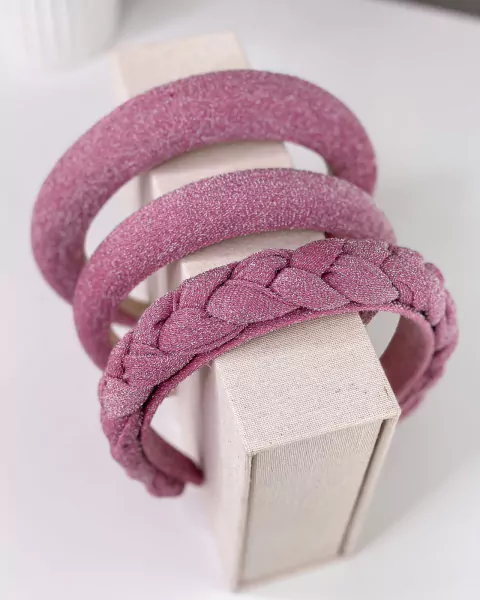 Tiara Priscila Rosa Barbie - Acolchoadas e trançada