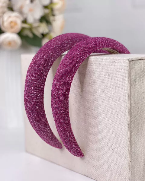 Tiara Priscila Rosa Pink - Acolchoadas e trançada