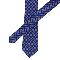 Gravata Tradicional Azul e Amarela Estampada na internet