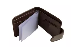 Carteira Masculina de Couro Sintético – Cor Marrom-Café na internet