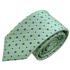 Gravata Slim Verde Claro Estampada