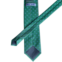 Gravata Extra Larga Verde Claro Estampa Geométrica - Like Tie Gravataria | Gravatas e Acessórios Masculinos de Alto Padrão