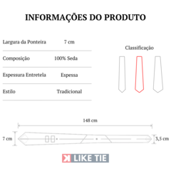 Gravata Tradicional Vermelha Estampa Peixe - Seda - loja online