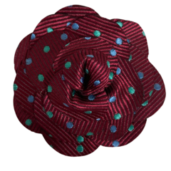 Broche Para Lapela Floral Vermelho Escuro com Detalhe Verde - comprar online