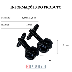 Abotoadura Preta Formato Nó na internet