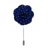 Broche Para Lapela Floral Azul Escuro com Detalhe Branco