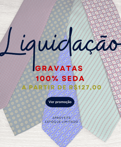 Imagem do banner rotativo Like Tie Gravataria | Gravatas e Acessórios Masculinos de Alto Padrão
