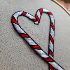 Quadro bastidor bordado - Bengala Natalina - comprar online