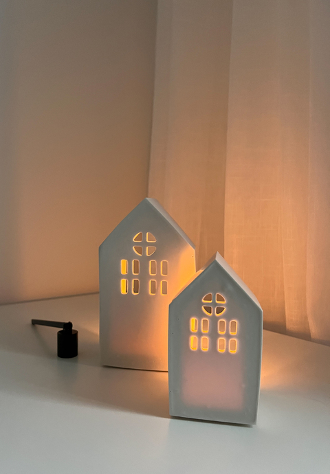 Luminárias Vela Rechaud Casas Iluminadas KIT - Resina Ecológica