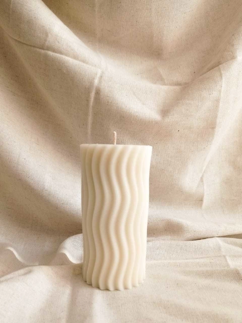 Vela Pilar Curvas Branca