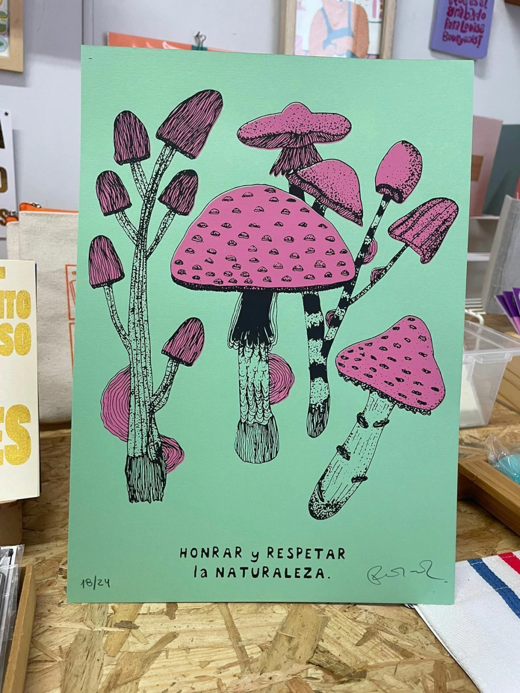 Serigrafía "Honrar la naturaleza" por Flor Labanca