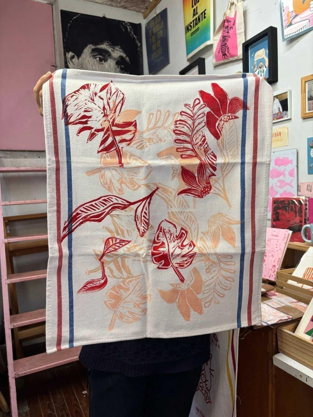 Repasador hojas rojas