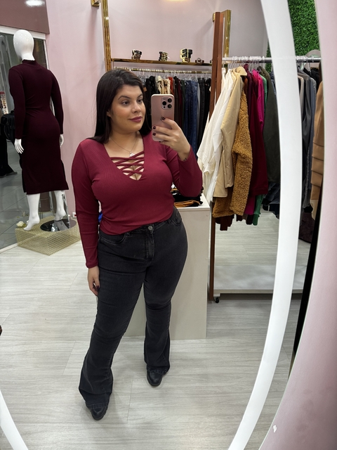 Calça Jeans Flare Black Marmorizada 414