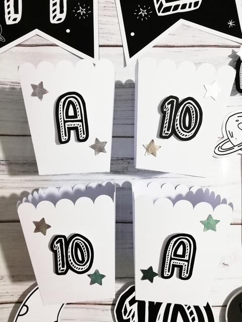 Caja Pochoclera chica Espacio - SD Party Store-Tienda de productos y papelería para fiestas