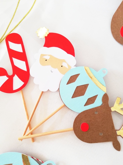 Mini toppers Navidad (12 unidades)
