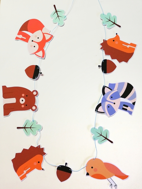 Guirnalda temática Animalitos del bosque Baby Shower 