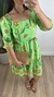 Vestido Curto Viscolinho Estampado Verde - Katrin Jessica