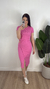 Vestido Midi Malha Ribana Rosa - comprar online