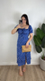Vestido Viviane Florzinhas Midi Azul