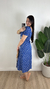 Vestido Viviane Florzinhas Midi Azul - Katrin Jessica