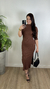Vestido Maxi Midi Canelado Premium Marrom - comprar online