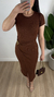 Vestido Midi Malha Ribana Marrom na internet
