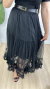 Saia Midi Tule Babado Preta - Katrin Jessica