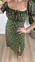 Vestido Viviane Florzinhas Midi Verde Musgo - comprar online