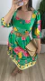 Vestido Curto Viscolinho Estampado Verde na internet