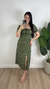 Vestido Viviane Florzinhas Midi Verde Musgo - Katrin Jessica