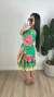 Vestido Curto Viscolinho Estampado Verde - loja online