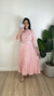 Vestido Maxi Midi Listrado Rosa