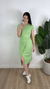 Vestido Midi Malha Ribana Verde - comprar online