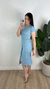Vestido Midi Malha Ribana Azul - loja online